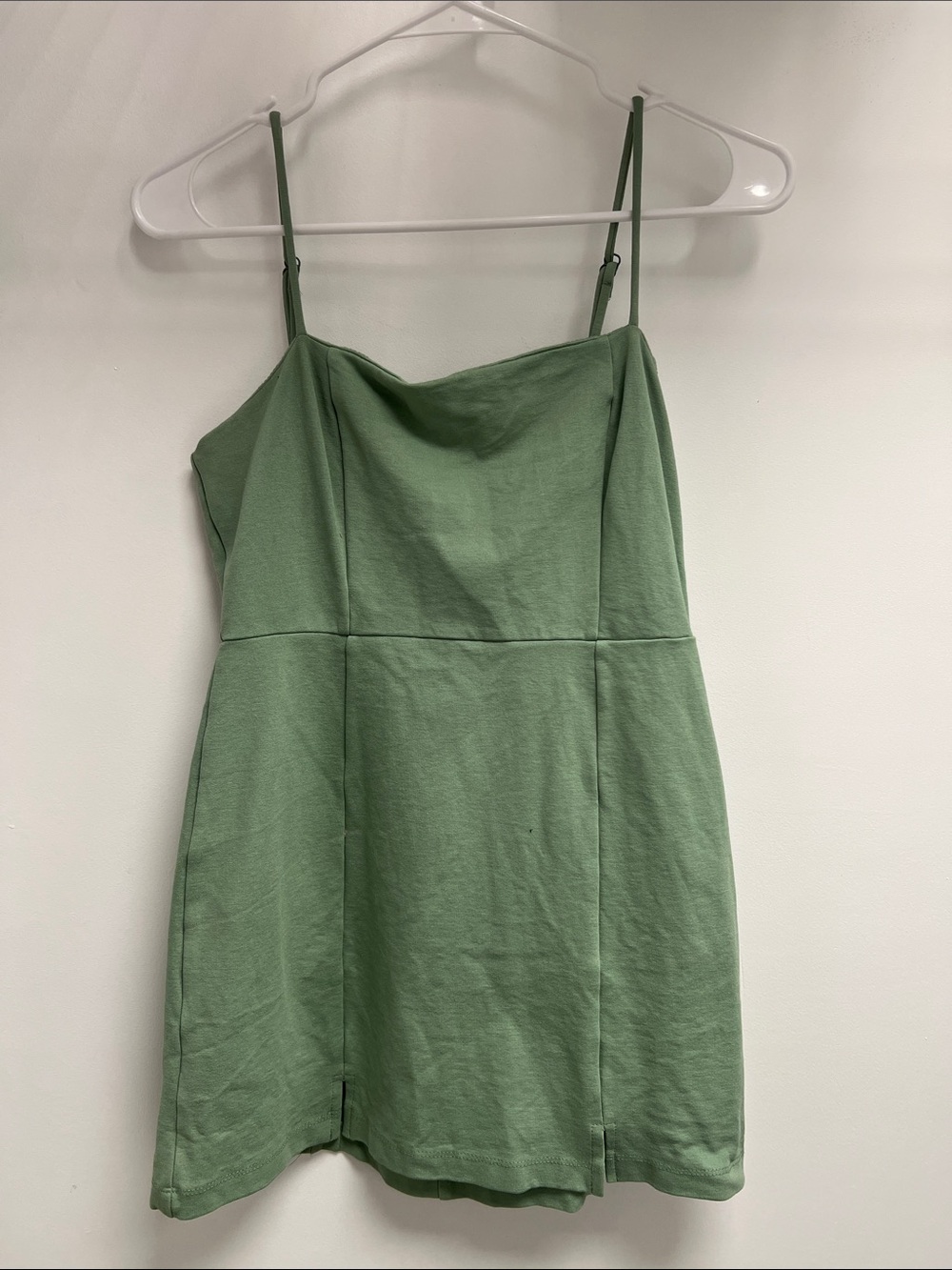 Altar'd State Sage Green Spaghetti Strap Mini Dress